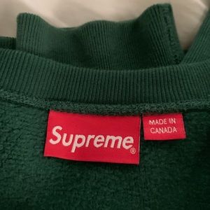 supreme forest green box logo crewneck